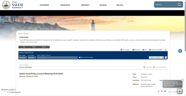 Security scan screenshot of https://www.salemma.gov/Calendar.aspx?EID=3039