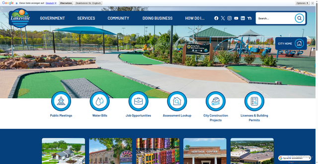 Security scan screenshot of https://lakevillemn.gov/