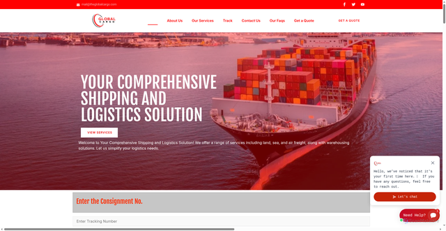 Security scan screenshot of https://www.theglobalcargo.com