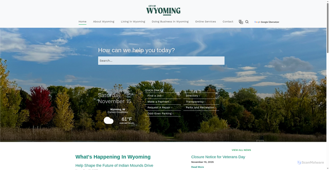 Security scan screenshot of https://www.wyomingmi.gov/