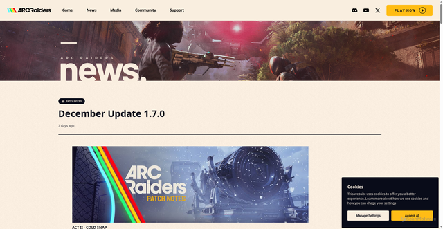 Security scan screenshot of https://arcraiders.nexon.com/en-US/news/52