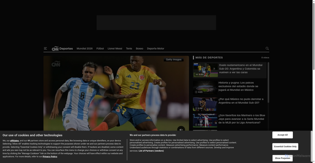 Security scan screenshot of https://cnnespanol.cnn.com/2025/10/13/deportes/video/mundial-sub-20-argentina-colombia-deportes-tv