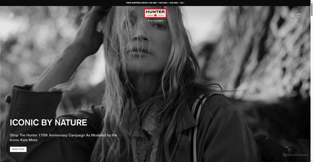 Security scan screenshot of https://hunterboots.se