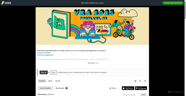 Security scan screenshot of https://vra2025.sched.com/