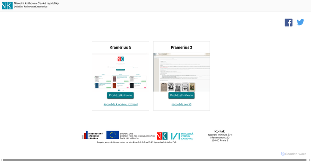 Security scan screenshot of https://kramerius.nkp.cz