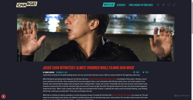 Security scan screenshot of https://watchcharge.com/jackie-chan-reportedly-almost-drowned-while-filming-new-movie/