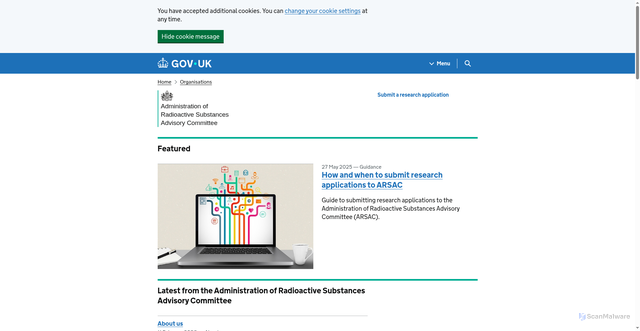Security scan screenshot of http://www.arsac.org.uk/