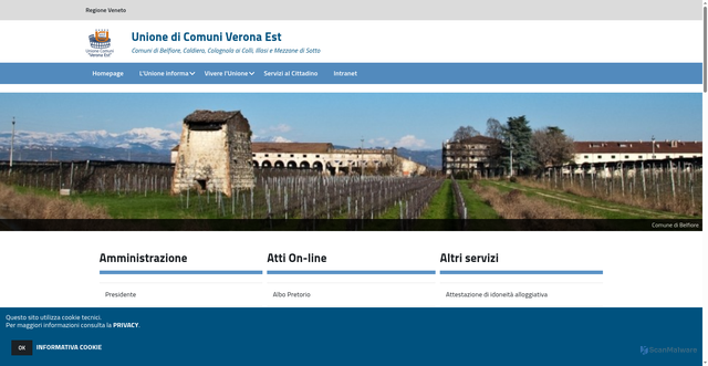 Security scan screenshot of https://www.unionevrest.it/hh/index.php?jvs=0&acc=1