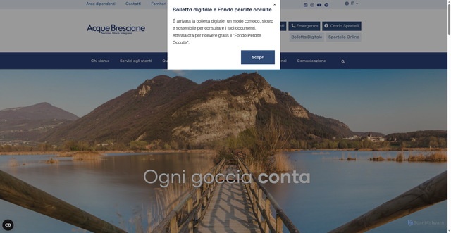 Security scan screenshot of https://www.acquebresciane.it/