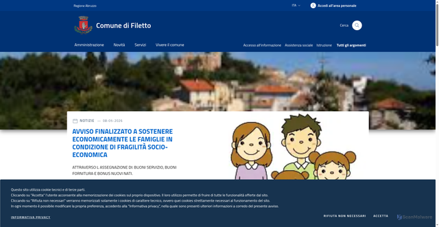 Security scan screenshot of https://www.comune.filetto.ch.it