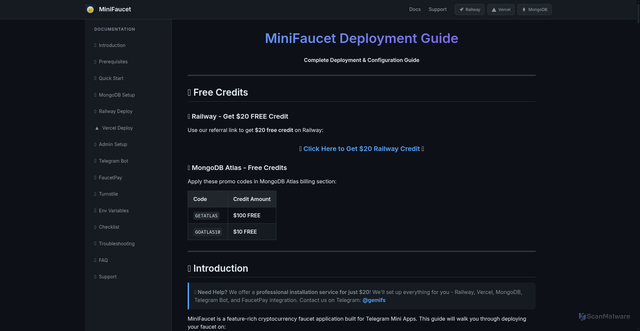 Security scan screenshot of https://minifaucet.pages.dev/