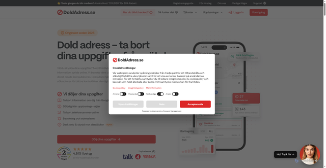 Security scan screenshot of https://doldadress.se