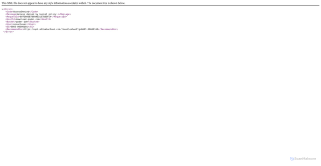 Security scan screenshot of https://download.qoder.com