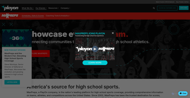 Security scan screenshot of https://maxpreps.playonsports.com/overview