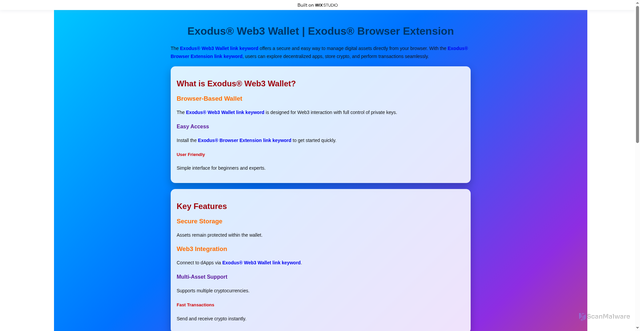 Security scan screenshot of https://explore-exodos-learn.wixstudio.com/enuss