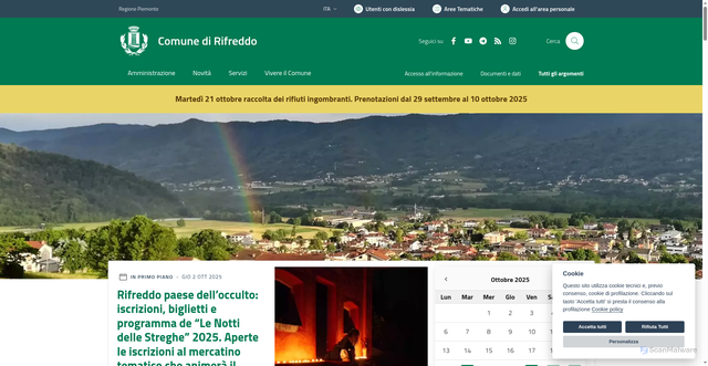 Security scan screenshot of https://www.comune.rifreddo.cn.it/