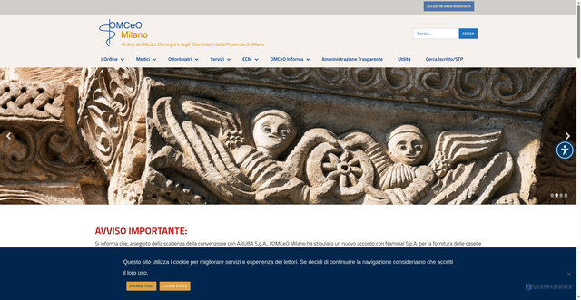 Security scan screenshot of https://omceomi.it/