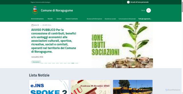 Security scan screenshot of https://comune.noragugume.nu.it/