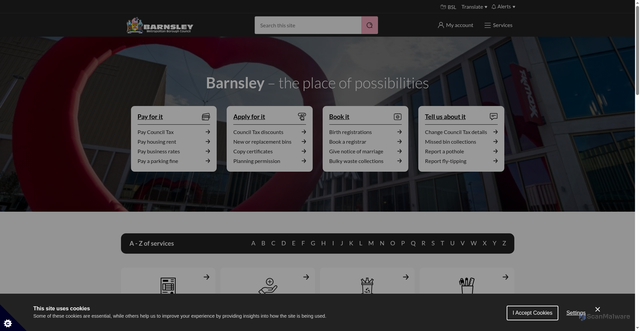 Security scan screenshot of https://www.barnsley.gov.uk/