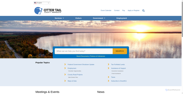 Security scan screenshot of https://ottertailcounty.gov/