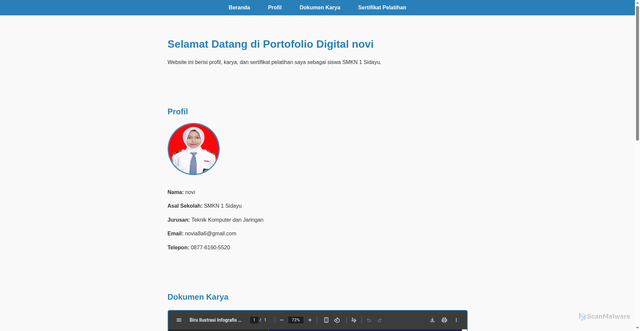 Security scan screenshot of https://novii-7rbx7srf8s.edgeone.app/