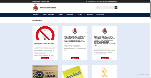 Security scan screenshot of https://www.guarene.it/