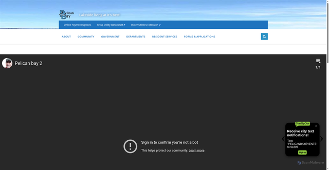 Security scan screenshot of https://cityofpelicanbay.com/
