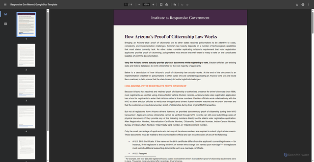 Security scan screenshot of https://responsivegov.org/wp-content/uploads/2025/02/How-Arizonas-Proof-of-Citizenship-Law-Works.pdf