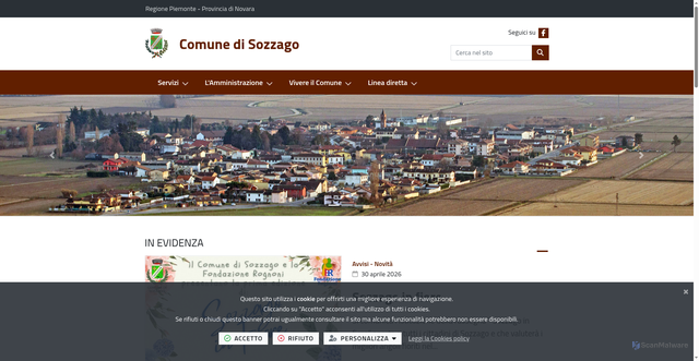 Security scan screenshot of https://www.comune.sozzago.no.it