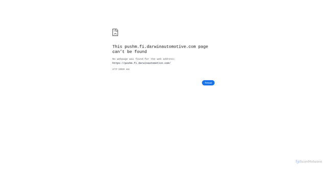 Security scan screenshot of https://pushm.fi.darwinautomotive.com