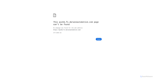 Security scan screenshot of https://pushm.fi.darwinautomotive.com