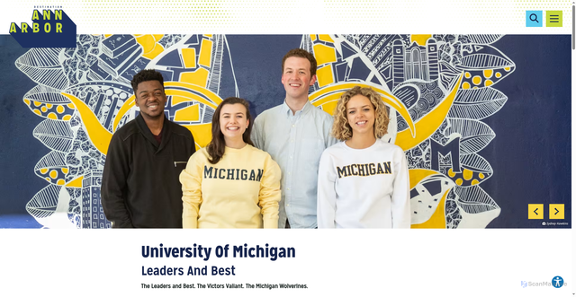 Security scan screenshot of https://www.annarbor.org/university-of-michigan/