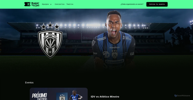 Security scan screenshot of https://www.superticket.ec/equipos/independiente-del-valle