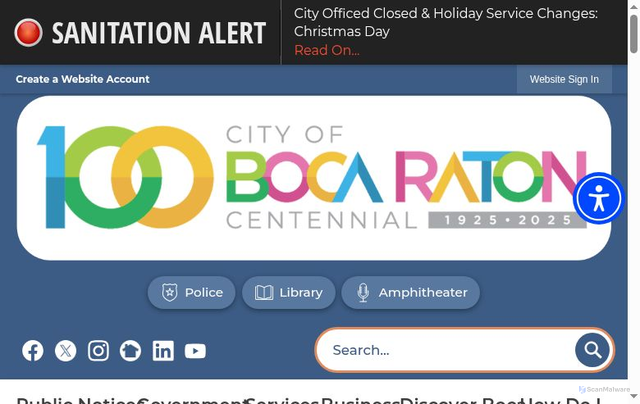 Security scan screenshot of https://myboca.us