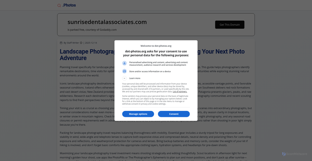 Security scan screenshot of https://sunrisedentalassociates.com/