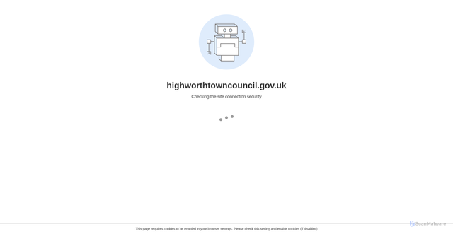 Security scan screenshot of http://www.highworthtowncouncil.gov.uk/