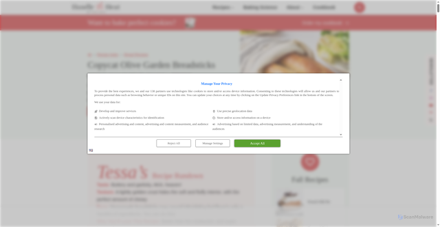 Security scan screenshot of https://handletheheat.com/copycat-olive-garden-breadsticks/