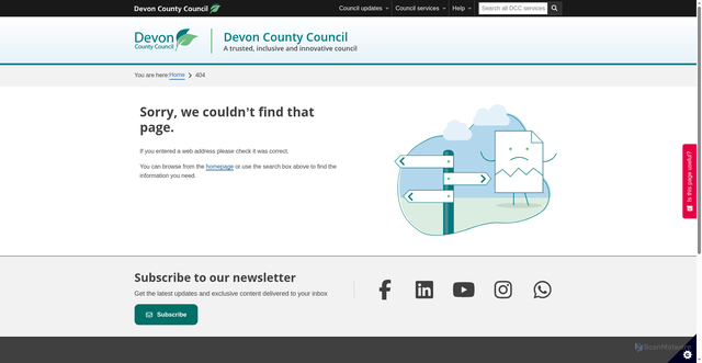 Security scan screenshot of http://www.devon.gov.uk/devon_property.htm