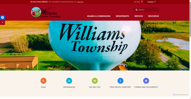 Security scan screenshot of https://www.williamstwpmi.gov/
