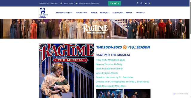 Security scan screenshot of https://www.cityspringstheatre.com/ragtime/