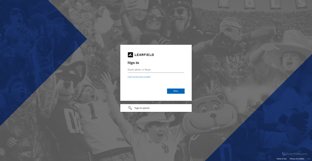 Security scan screenshot of https://learfield-my.sharepoint.com