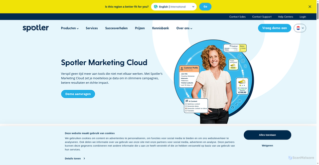 Security scan screenshot of https://spotlermail.com