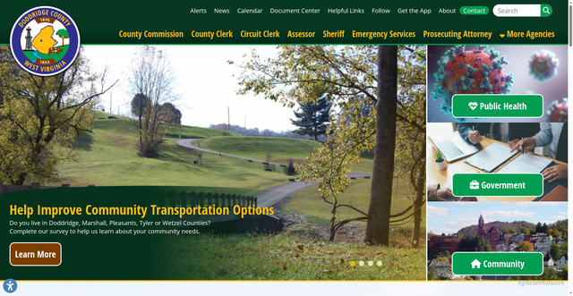 Security scan screenshot of https://www.doddridgecountywv.gov/