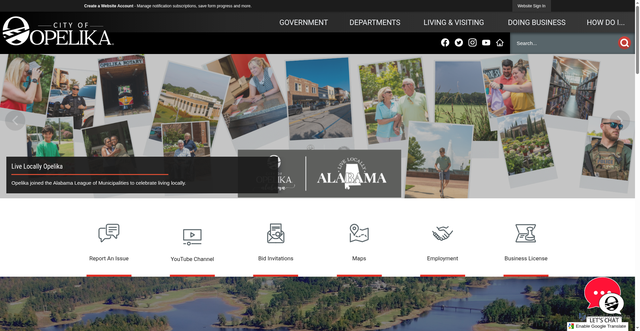 Security scan screenshot of https://www.opelika-al.gov/