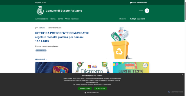 Security scan screenshot of https://www.comune.busetopalizzolo.tp.it/it