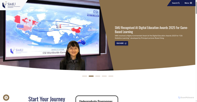 Security scan screenshot of https://www.smu.edu.sg/