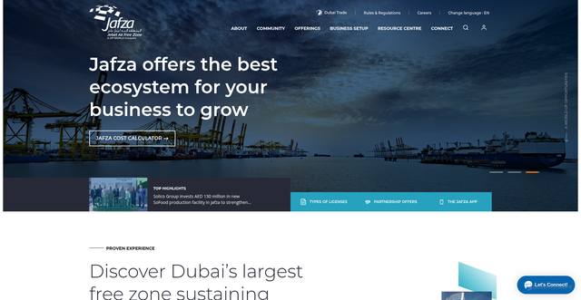 Security scan screenshot of https://www.jafza.ae/