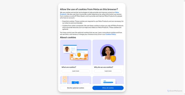 Security scan screenshot of https://www.meta.com/