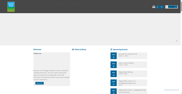 Security scan screenshot of https://www.pleasantprairiewi.gov/