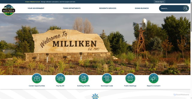 Security scan screenshot of https://millikenco.gov/